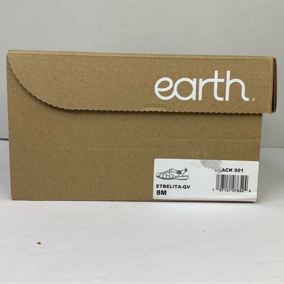 New! Earth Etbelite-QV Black Leather Strap Comfort Women's Sandals Sz 8M - Picture 9 of 9